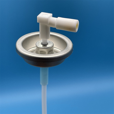 kopen One Inch Metered Aerosol Valve with Sliver Color and plastis stem tinplate Mounting Cup online vervaardiging