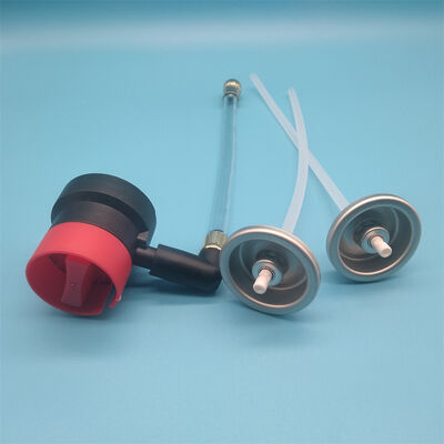 Universele aërosolklep voor draagbare bandenopblazer en afdichtingsmiddelen