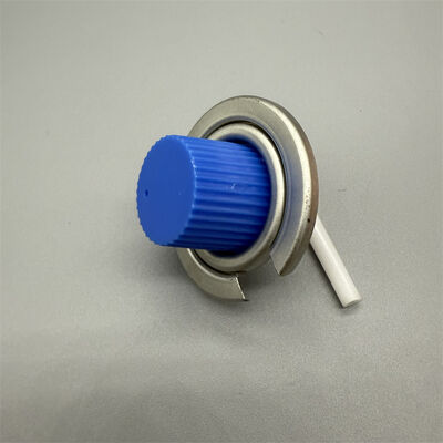 Compacte kunststof gasklep voor noodkits met kindveilige dop