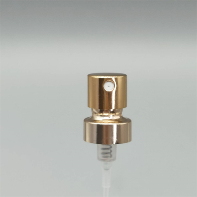 Goud aluminium parfumpomp met dop 21 mm fijn mist sproeier