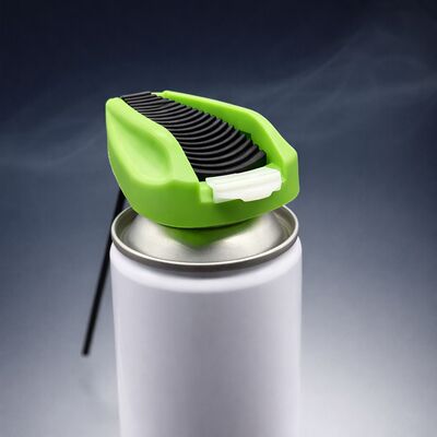 Compact opklapbare trigger actuator met verlengbuis voor precisie-aerosolspuiten